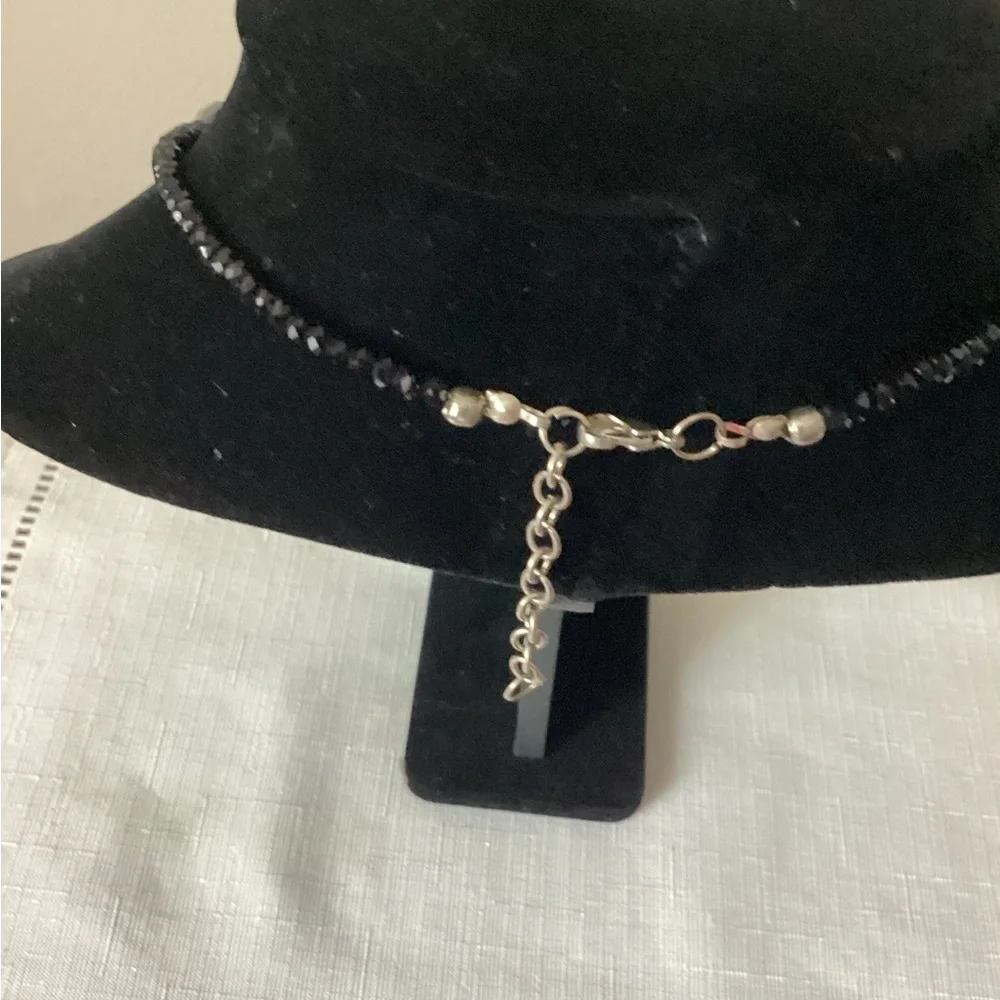 Black Cut Genuine Crystal Necklace